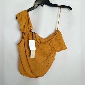 NWT Olive + Oak Nordstrom Marigold One Shoulder Ruffle Top